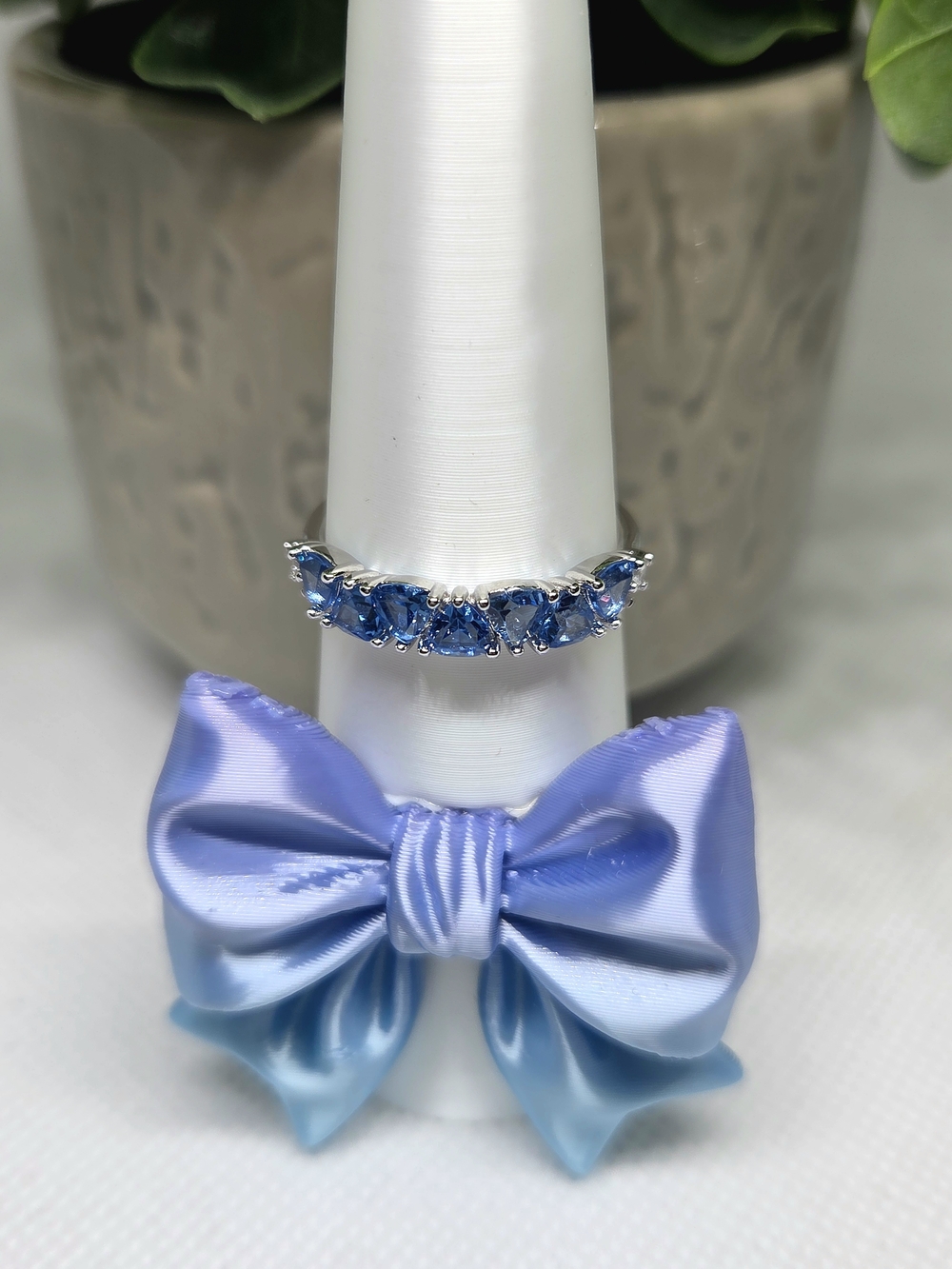 BP Aqua Blue Spinel CZ On Rhodium Plating